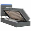 vidaXL Letto con contenitore LED e materasso Grigio Scuro 90 x 190 cm
