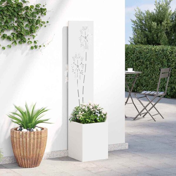 vidaXL Schermo per privacy in giardino Floreale Bianco 32 x 150 cm