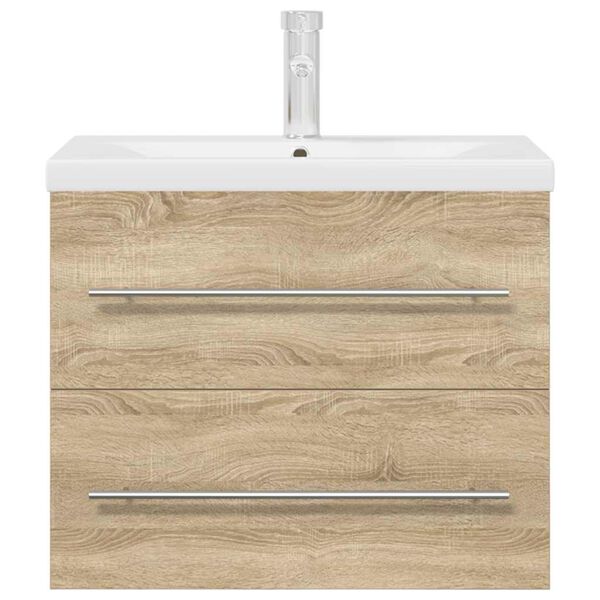 vidaXL Set Mobili da Bagno 2 pz Rovere Sonoma in Legno Multistrato