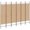 vidaXL Divisore per Stanza a 6 Pannelli Beige 240 x 180 cm Tessuto