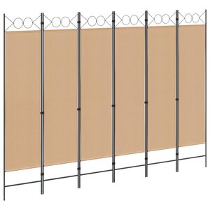 vidaXL Divisore per Stanza a 6 Pannelli Beige 240 x 180 cm Tessuto