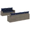 vidaXL Set Divano da Giardino 8 pz con Cuscini Grigio in Polyrattan