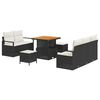 vidaXL Set Divano da Giardino 8 pz Nero polyrattan
