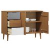 vidaXL Credenza MOLDE Marrone 113x40x80 cm in Legno Massello di Pino