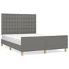 vidaXL Giroletto senza Materasso Grigio Scuro 140x200 cm Tessuto