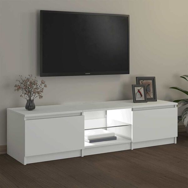 vidaXL Mobile Porta TV con Luci LED Bianco 140x40x36 cm