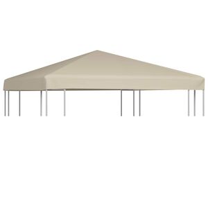 vidaXL Tetto per Gazebo 310 g/m&sup2; 3x3 m Beige