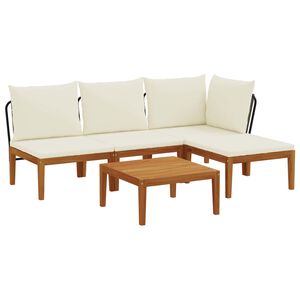 vidaXL 5 pz Legno massiccio di acacia e corda Naturale