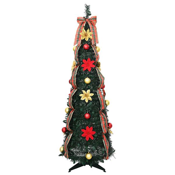 vidaXL Albero di Natale artificiale con 100 LED Verde 155 cm PVC
