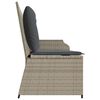 vidaXL Panchina da giardino con cuscino Grigio chiaro polyrattan