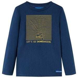 vidaXL Maglietta da Bambino a Maniche Lunghe Blu Marino 92