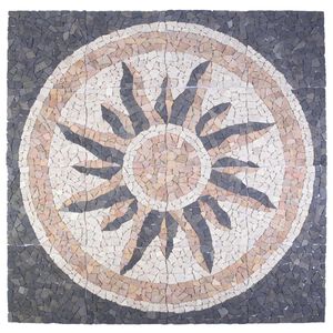vidaXL Piastrelle Mosaico Motivo Sole Multicolore 120 x 120 cm Marmo