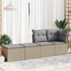 vidaXL Set Divano da Giardino 2 pz con Cuscini Beige Polyrattan Acacia
