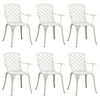 vidaXL Sedie da Giardino 6 pz in Alluminio Pressofuso Bianco