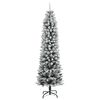 vidaXL Albero di Natale Artificiale con 300 LED e Neve Floccata 210 cm