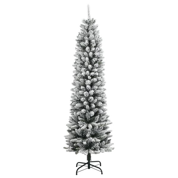 vidaXL Albero di Natale Artificiale con 300 LED e Neve Floccata 210 cm