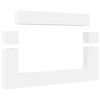 vidaXL Set Mobili Porta TV 8pz Bianco in Legno Multistrato