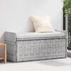 vidaXL Panchina con contenitore Bianco Lavato 110 x 40 x 50 cm Rattan