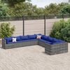 vidaXL Set Divano da Giardino 10 pz con Cuscini Grigio in Polyrattan