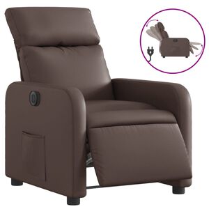 vidaXL Poltrona Reclinabile Elettrica Marrone in Similpelle