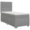 vidaXL Letto box spring con materasso Grigio Chiaro Singolo Tessuto