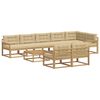 vidaXL Set di divani da esterno 9 pz 8-Posti Bianco e Beige Poliestere