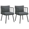 vidaXL Sedie da Giardino con Cuscini 2 pz Nere in Polyrattan
