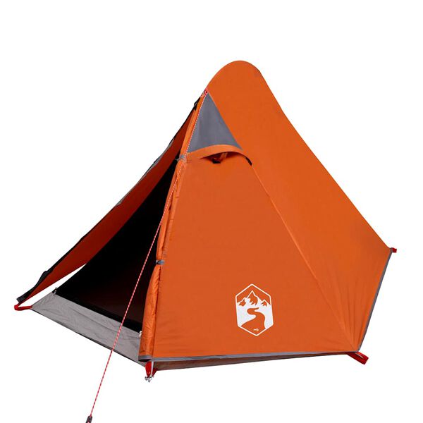 vidaXL Tenda da Campeggio a Cupola 2 Persone Grigio e Arancione