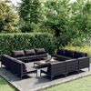 vidaXL Set Divani da Giardino 13 pz Cuscini in Polyrattan Grigio Scuro