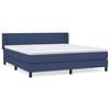 vidaXL Giroletto a Molle con Materasso Blu 160x200 cm in Tessuto