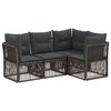 vidaXL Set Divano da Giardino 4 pz Grigio polyrattan