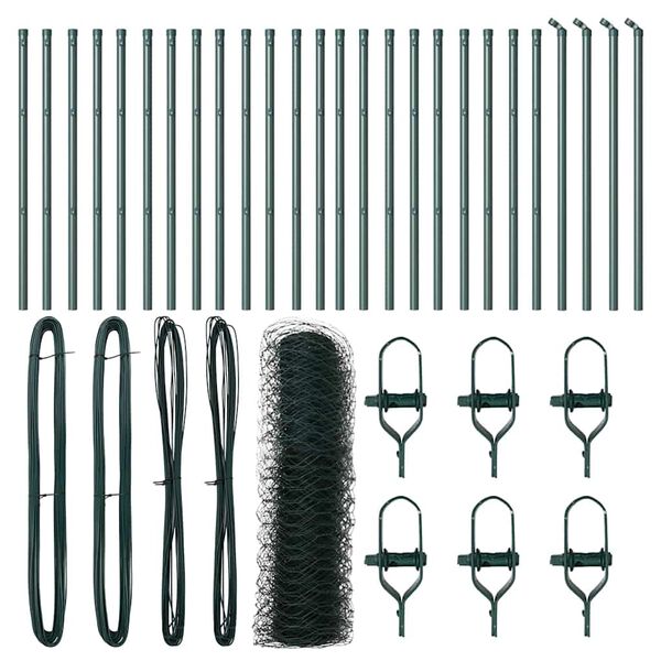 vidaXL Palo della recinzione Verde 50 x 0,5 m (rete da 50 mm)