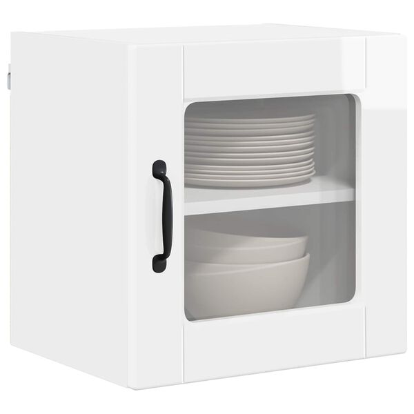 vidaXL Mobile da cucina con porta 2 pcs Bianco Lucido 40 x 31 x 40 cm