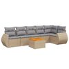 vidaXL Set Divani da Giardino 7 pz con Cuscini Beige in Polyrattan