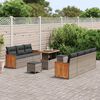 vidaXL Set Divano da Giardino con cuscino 10 pcs Grigio