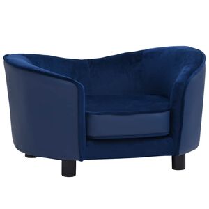 vidaXL Divano per Cani Blu 69x49x40 cm in Peluche e Similpelle