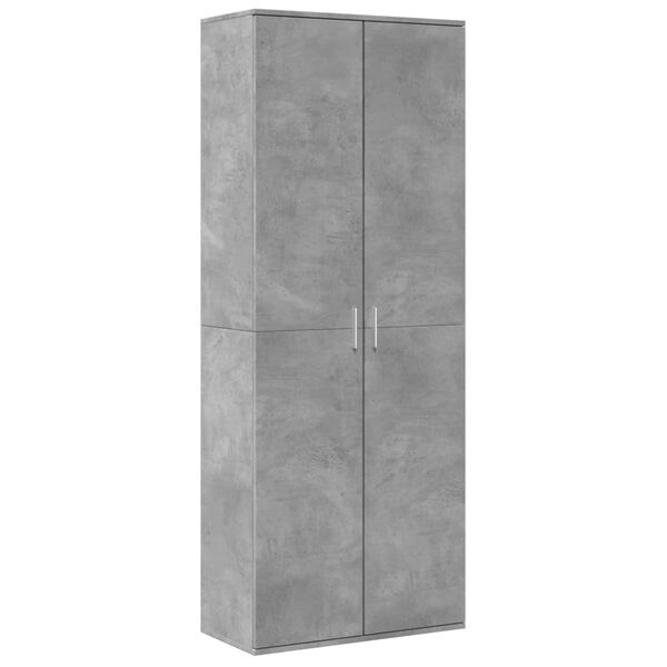 vidaXL Credenza Grigio Cemento 70x35x180 cm in Legno Multistrato