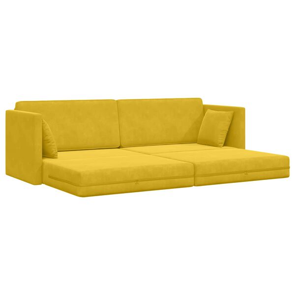 vidaXL Divano-letto da pavimento 200cm Giallo Velluto