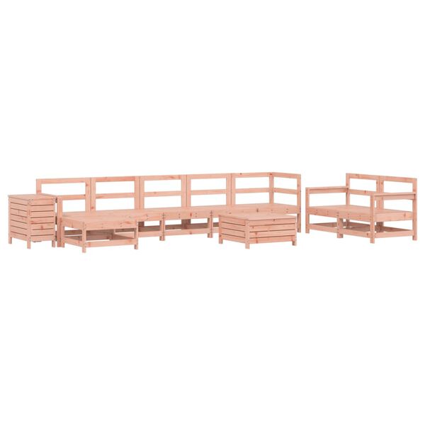 vidaXL Set Divani da Giardino 10 pz in Legno Massello Abete Douglas