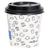 vidaXL Bicchieri di Carta Caff&egrave; con Coperchio 120ml 1000pz Bianco Nero