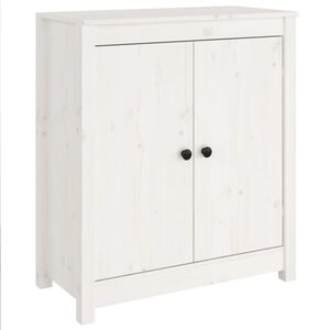 vidaXL Credenza Bianca 70x35x80 cm in Legno Massello di Pino
