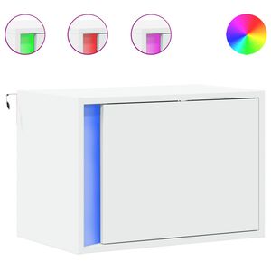vidaXL Comodino a Parete con Luci LED Bianco