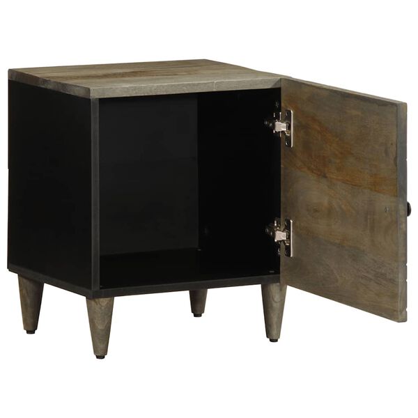 vidaXL Comodino Grigio Chiaro 40x33x46 cm in Legno Massello di Mango