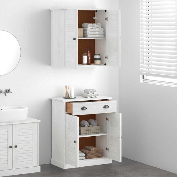 vidaXL Set di mobili per il bagno VIGO 2 pcs Bianco e Bianco Antico