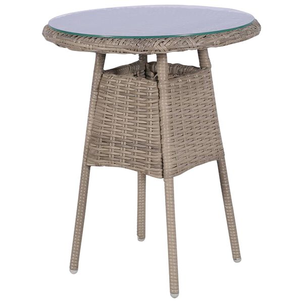 vidaXL Set da Bistro 3 pz con Cuscini in Polyrattan Marrone