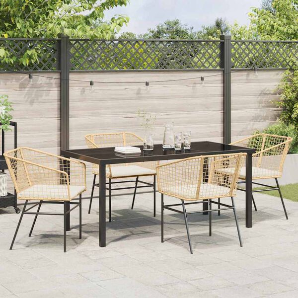 vidaXL Set da Pranzo per Giardino 5 pcs Marrone polyrattan