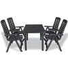 vidaXL Set da Pranzo da Giardino 5 pz in Plastica Antracite