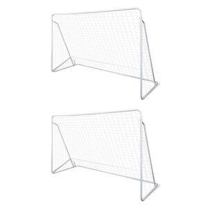 vidaXL Porta da Calcio in Acciaio 2 pz 240x90x150 cm
