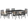 vidaXL Set da Pranzo per Giardino 7 pz Nero Rattan