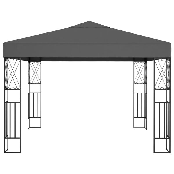vidaXL Gazebo con Stringa di Luci LED 3x3 m in Tessuto Antracite